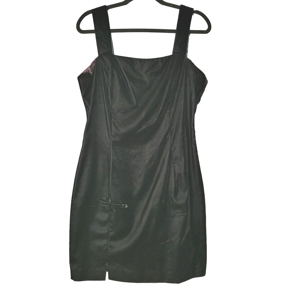 Scott McClintock Mini Dress Vintage 90s Goth Cocktail 14 Black Velvet USA